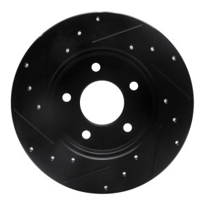 Buick Park Avenue Brake Rotor (1) - Rear Right - R1 Concepts - Drilled & Slotted - Black - `92-`05